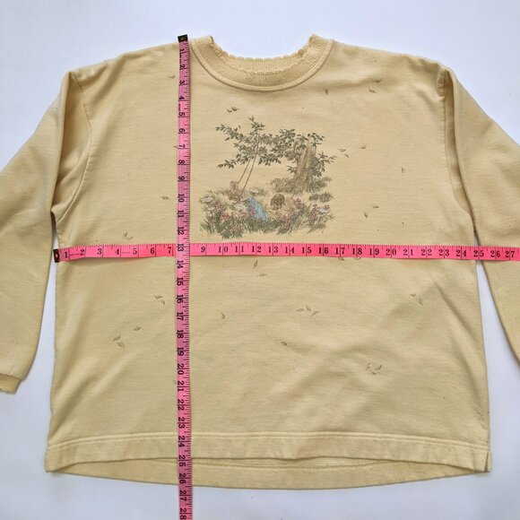 Vintage Northern Reflections cottage garden style yellow sweater, women's XL - Picture 6 of 6